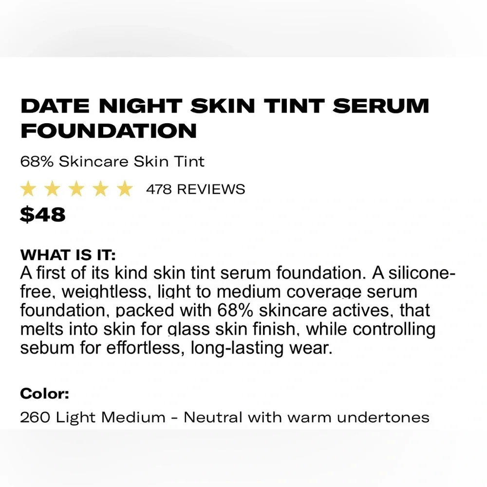 YouthForia Date Night Skin Tint Serum Foundation - Picture 6 of 6